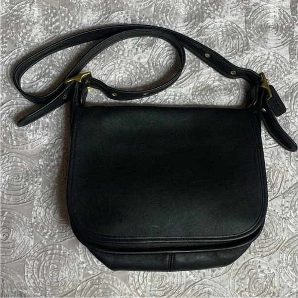 VINTAGE!! STUNNING!! COACH 9951 Elegant Black Leather Shoulder Bag - Picture 5 of 16